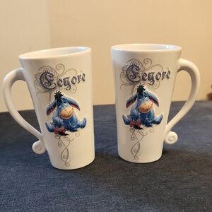 Pair Of Disney Store Eeyore Of Winnie The Pooh 3D Mug Large